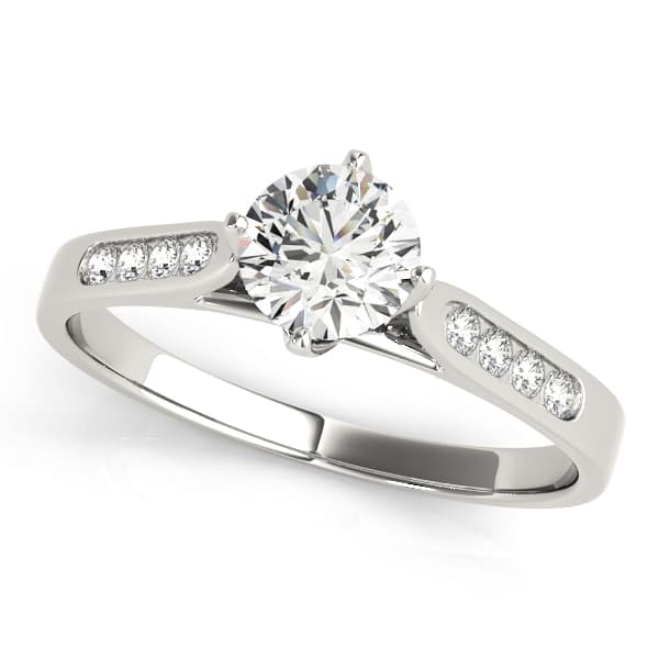 Single Row Channel Set Peg Head Engagement Ring — style 50001